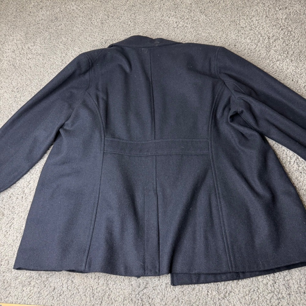 Old Navy Womens Navy Blue Recycled Wool Blend Double Breasted Peacoat XL